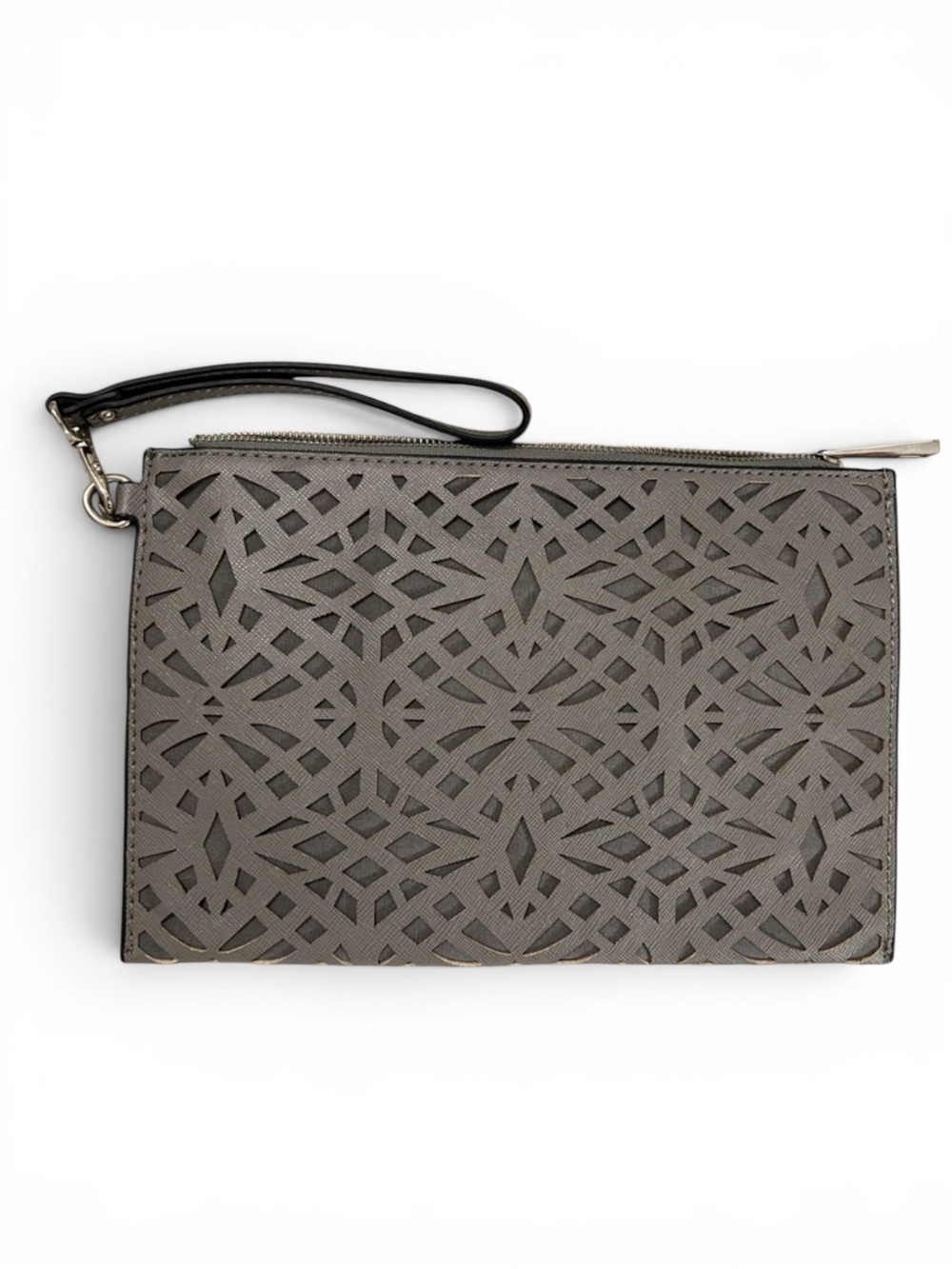 ALDO 🍒 Faux Leather Gray Cutout Wristlet Clutch NWOT